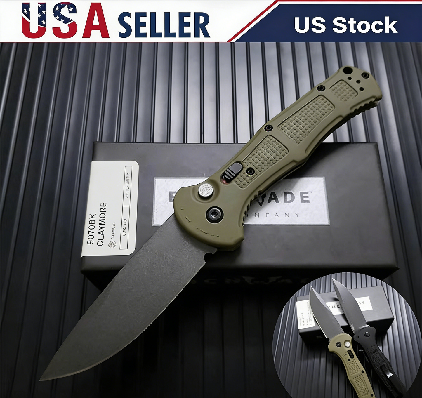 ✨Hot Sale: 50% off🎁 BM9070 CLA Multi-Folding Knife, tactical blade made of D2 steel, non-slip nylon fiber handle with locking mechanism, designed for carrying multiple knives.