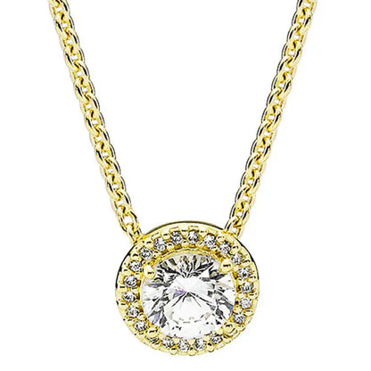 Neue 925 Sterling Silber Zeitlose Eleganz Schneeflocke akzentuierte kreisförmige Herzen Collier Halskette für beliebte Perlen Charm DIY Schmuck