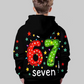 🎁🎅Weihnachtsangebot 2025: 50% Rabatt🎄Kinder Weihnachts-Kapuzenpullover mit „67“ Grafik-Print